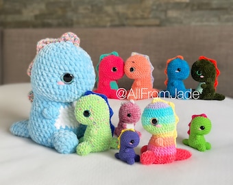 NO-SEW Crochet PATTERNS: Drake the Baby Dinosaur (English/French)