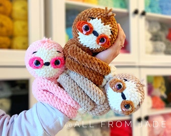 Crochet PATTERN: Pierre the Baby Sloth (English/French)