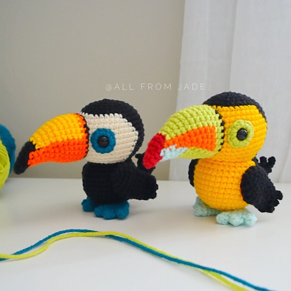 CROCHET PATTERNS : Tequila & Daiquiri the Toucans available in English and French