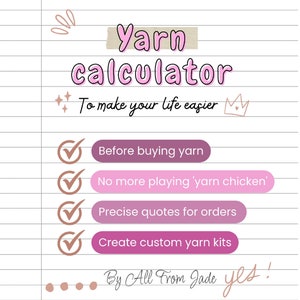 YARN CALCULATOR TOOL - Know exactly how much yarn you'll need! (English and French)