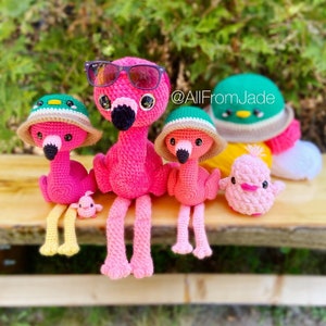 LOW SEW Crochet PATTERNS: The Flamingo Family (English/French)