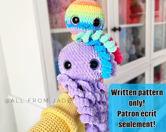 NO-SEW Crochet PATTERN: Rose the Octopus (absolute beginner) (English/French) - Amigurumi Tutorial