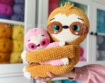 Crochet PATTERNS DUO: Samantha & Pierre the Sloths (English/French)