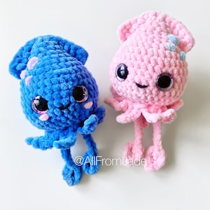 NO-SEW Crochet PATTERN: Stella the Squid (English/français)