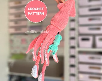 LOW-SEW Crochet PATTERN: The Squid Family Pattern (English/French) - Amigurumi Tutorial