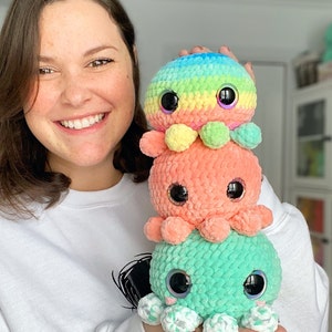 Crochet PATTERNS: The Mini Kawaii Octopus Family English/French image 4
