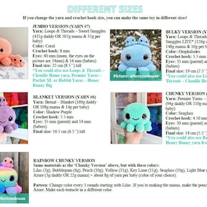 Crochet PATTERNS *NO SEWING required*: The Original Kawaii Octopus Family (English/French) image 10