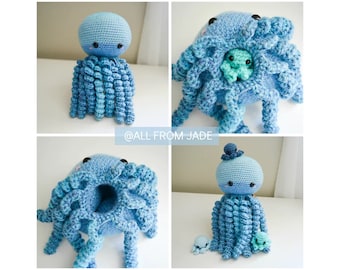 CROCHET PATTERNS : Olivia & Paige the Octopus Moms and their babies (English/French)