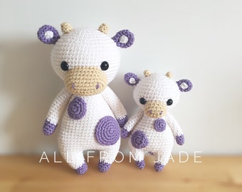 CROCHET PATTERNS : Chloe and Violet the Cows available in English and French