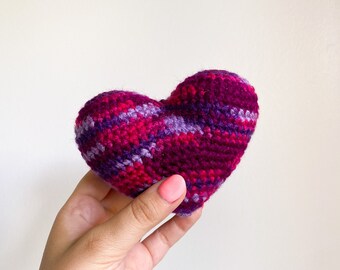 CROCHET PLUSH : pink and purple heart