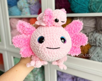 NO-SEW Crochet PATTERNS: The Axolotl Family (English/French)