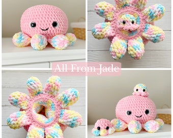 Crochet PATTERNS NO SEWING Required: the Original Kawaii Octopus Family  english/french -  Norway