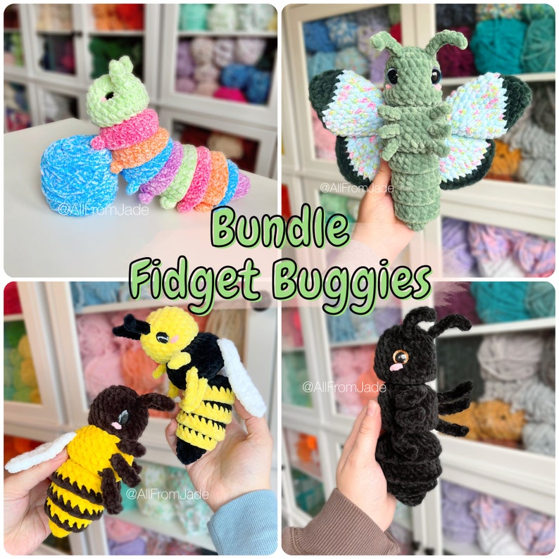 Crochet PATTERNS: Fidget Buggies BUNDLE English/French image 1