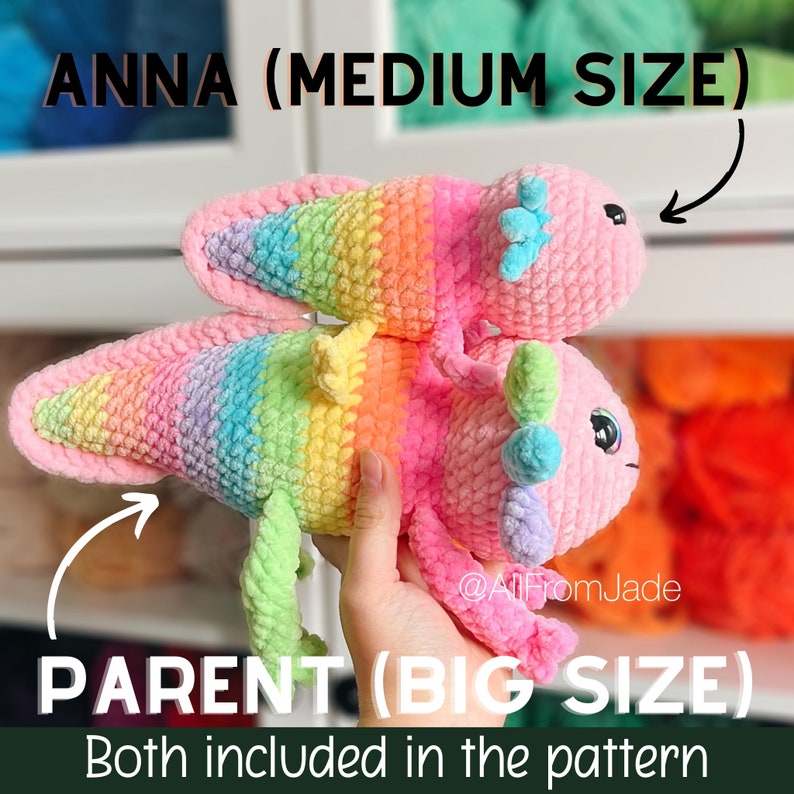 NO-SEW Crochet PATTERNS: The Axolotl Family English/French image 3