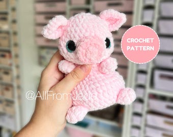 Crochet PATTERN: Pepe the Couch Pig - Weighted Amigurumi (English/French) - Amigurumi Tutorial