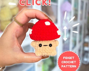 NO-SEW Crochet PATTERN: Mushroom Clicker (English/French) - Amigurumi Tutorial