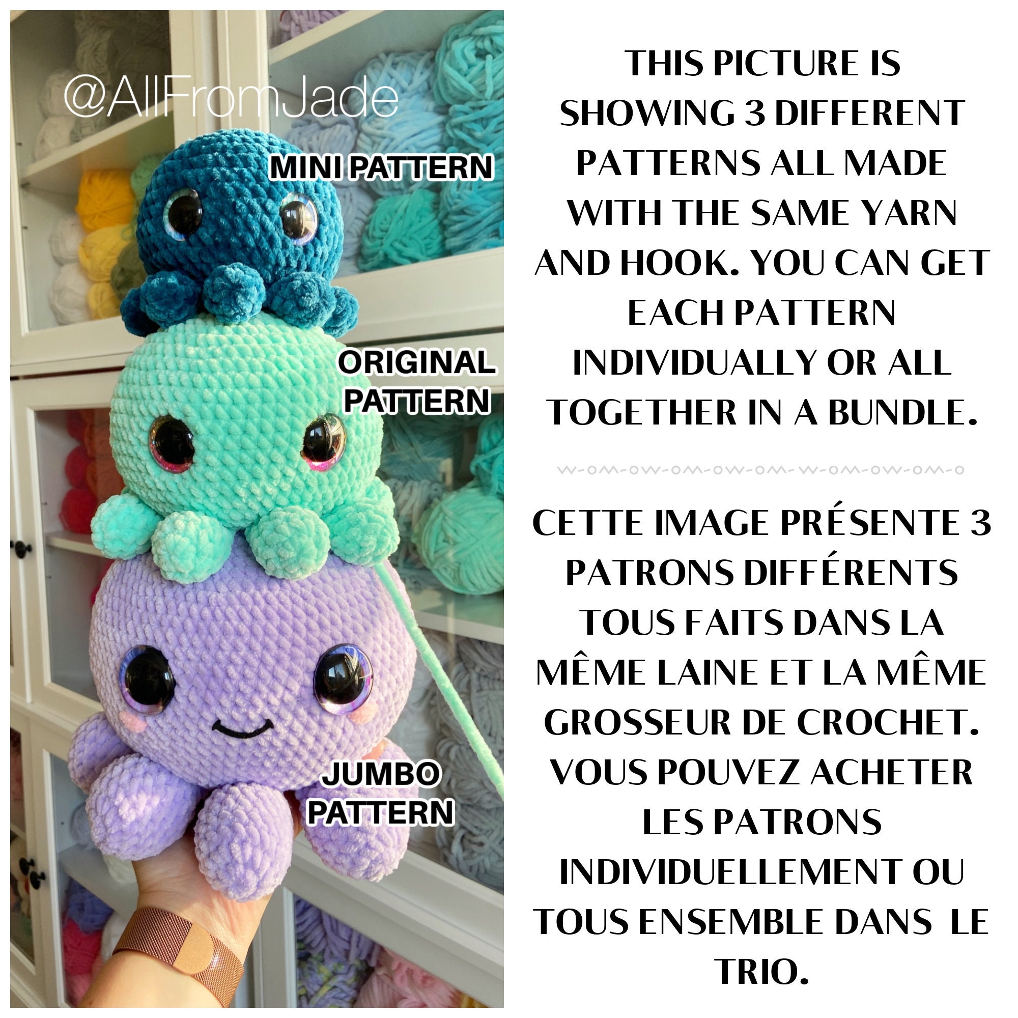 38 Crochet Kawaii Patterns with Keychains, Amigurumi, Hats, and Coasters 9 Crochet Patterns: The Mini Kawaii Octopus Family