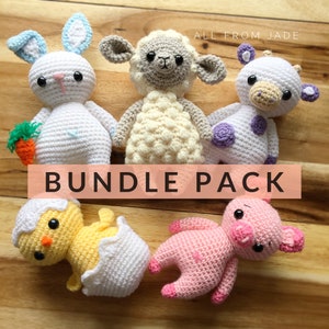 5 CROCHET PATTERNS : the Small Farm Animals Collection