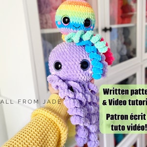 Crochet PATTERN: Rose the Octopus (Absolute Beginner!!) Video tutorial included!! (English/French)