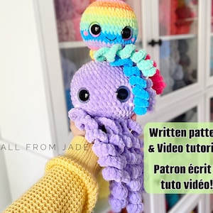 Crochet PATTERN: Rose the Octopus (Absolute Beginner!!) Video tutorial included!! (English/French)