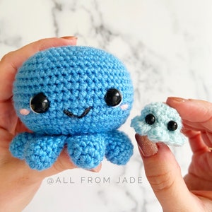 Crochet PATTERNS *NO SEWING required*: The Original Kawaii Octopus Family (English/French) image 7