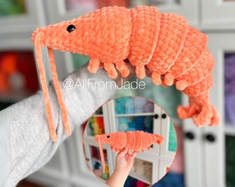 Crochet PATTERN: Caroline the Shrimp (English/français) - Fidget Amigurumi Tutorial