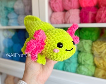 NO-SEW Crochet PATTERN: Anna the Medium Axolotl (English/French)
