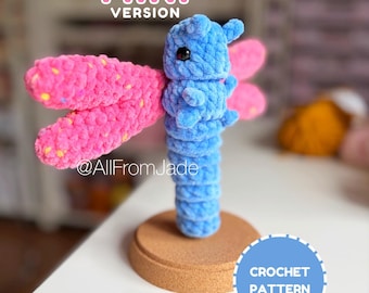 Crochet PATTERN: Lucy the Mini Dragonfly (English/French) - Fidget Amigurumi Tutorial