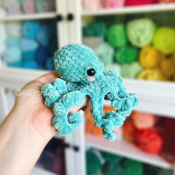 Häkelanleitung ohne Nähen: Paula der Oktopus (Englisch/Französisch) – Amigurumi-Anleitung