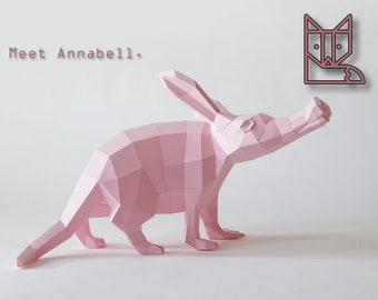 Aardvark / antbear DIY papercraft template Annabell BIG