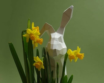 Animal de papel, conejo, escultura de conejito lobo de papel, conejito de Pascua