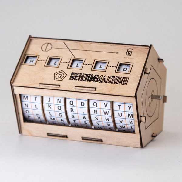 GeheimMachine, Toy for mechanical ciphering, secret messages mini enigma