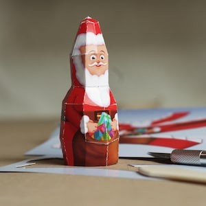Carte postale père Noël à construire soi-même. Bricolage Nikolaus comme flyer de Paperwolf, DIY 210 x 105 mm