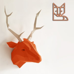 Original Papercraft kit Deer, Paper Sculpture Paperwolf image 1