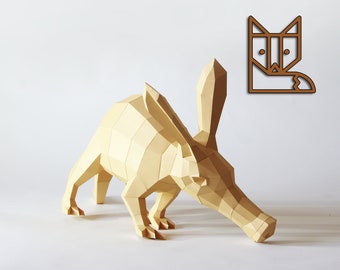 Aardvark / antbear DIY papercraft template Erwin BIG