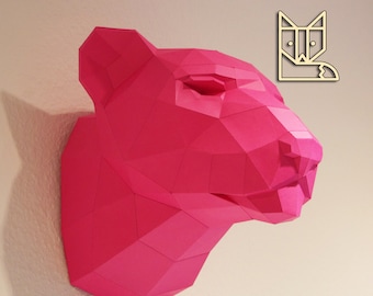 Trophy Leopard  PRECUT "The Big Five" DIY Pink Panther, fake trophy