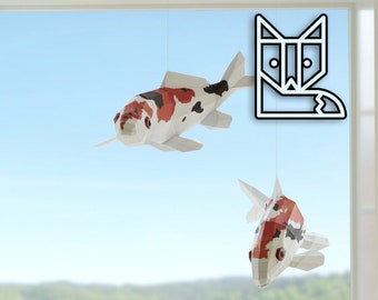 Ebook Papercraft Kit "Koi Taisho" carp pdf, fishes papercraft