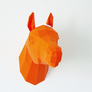 Horse Trophy, Papercraft Horse template, 3D Puzzle, diy horse, Paper horse image 3