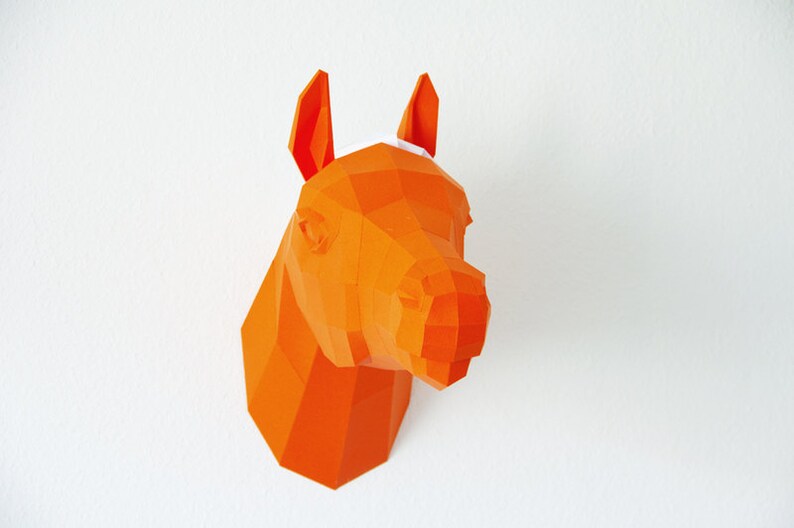 Horse Trophy, Papercraft Horse template, 3D Puzzle, diy horse, Paper horse image 3