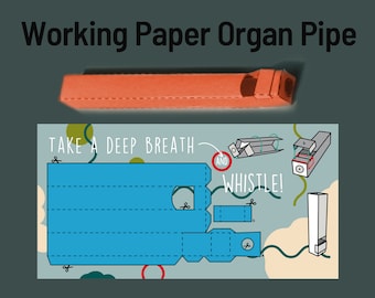 Postcards with a working organ pipe - paper whistle DIY kit - Take a deep Breath