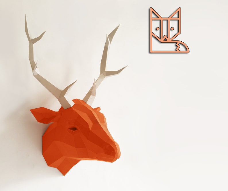 Original Papercraft kit Deer, Paper Sculpture Paperwolf image 1