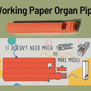 Carte postale avec tuyau de travail comme kit - pipe d’orgue de papier, diY d’orgue de papier - Il ne faut pas beaucoup pour faire de la musique