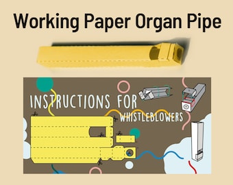 Postcards with a working organ pipe - paper whistle DIY kit - Instructions for Whistleblowers