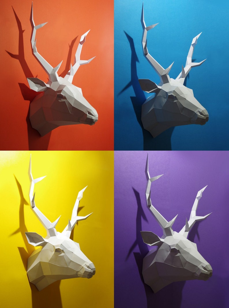 Original Papercraft kit Deer, Paper Sculpture Paperwolf image 4