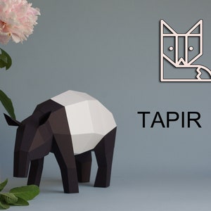 Tapir Schabrackentapir, Kit de Paperwolf Paper Sculpture DIY Project