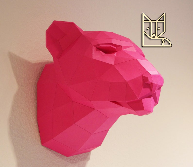 Trophy Leopard PRECUT The Big Five DIY Pink Panther, fake trophy image 1