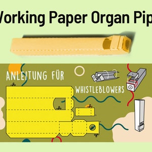 Carte postale avec tuyau de travail comme kit - pipe d’organe en papier, diY d’organe de papier - Dénonciateurs de guide