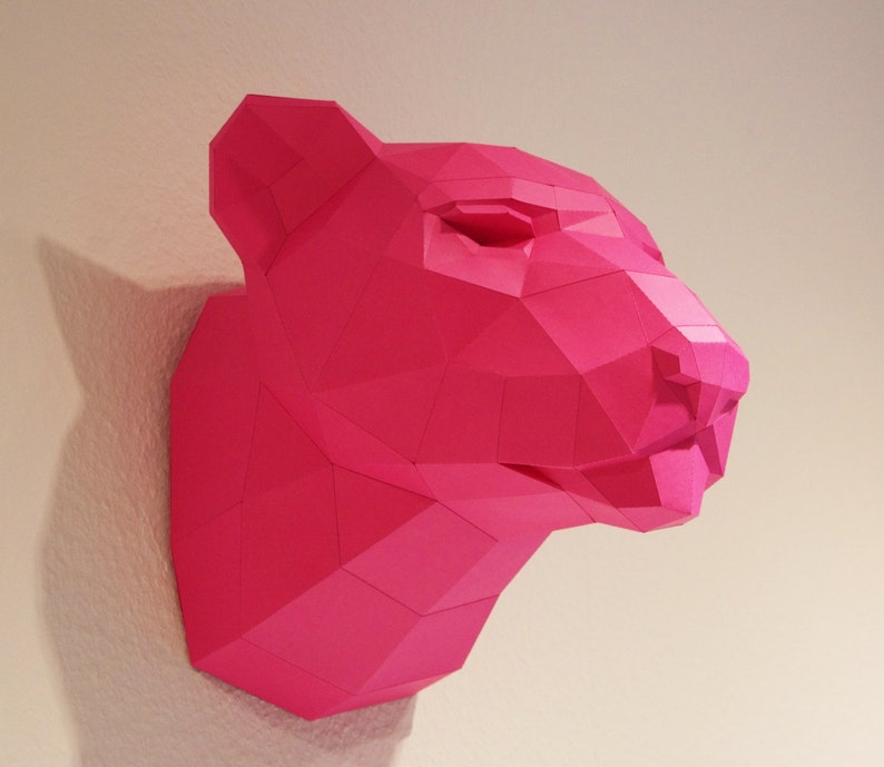 Trophy Leopard PRECUT The Big Five DIY Pink Panther, fake trophy image 2