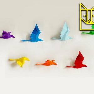 Paperwolf Vogelflug Bastelbogen - PEACE Edition - Regenboog