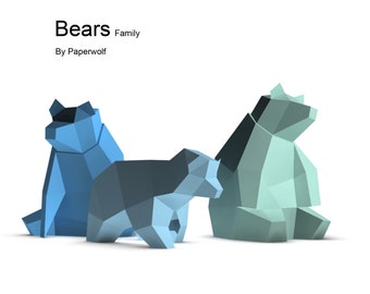 Bears Family Papercraft Kit PRINTED VERSION